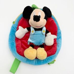 The Disney Store Vintage Mickey Mouse In A Zippered Backpack Soft Plush Toddler